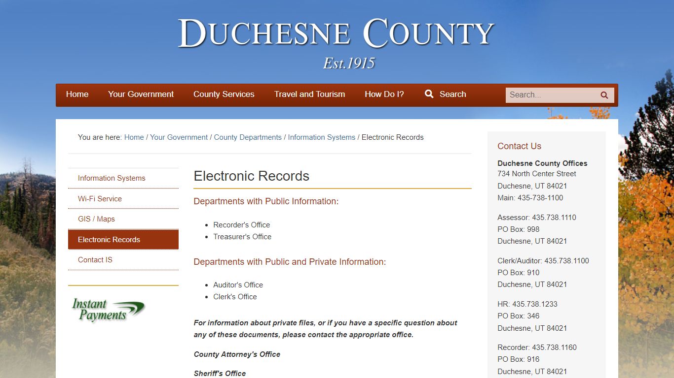 Electronic Records - Duchesne County Utah