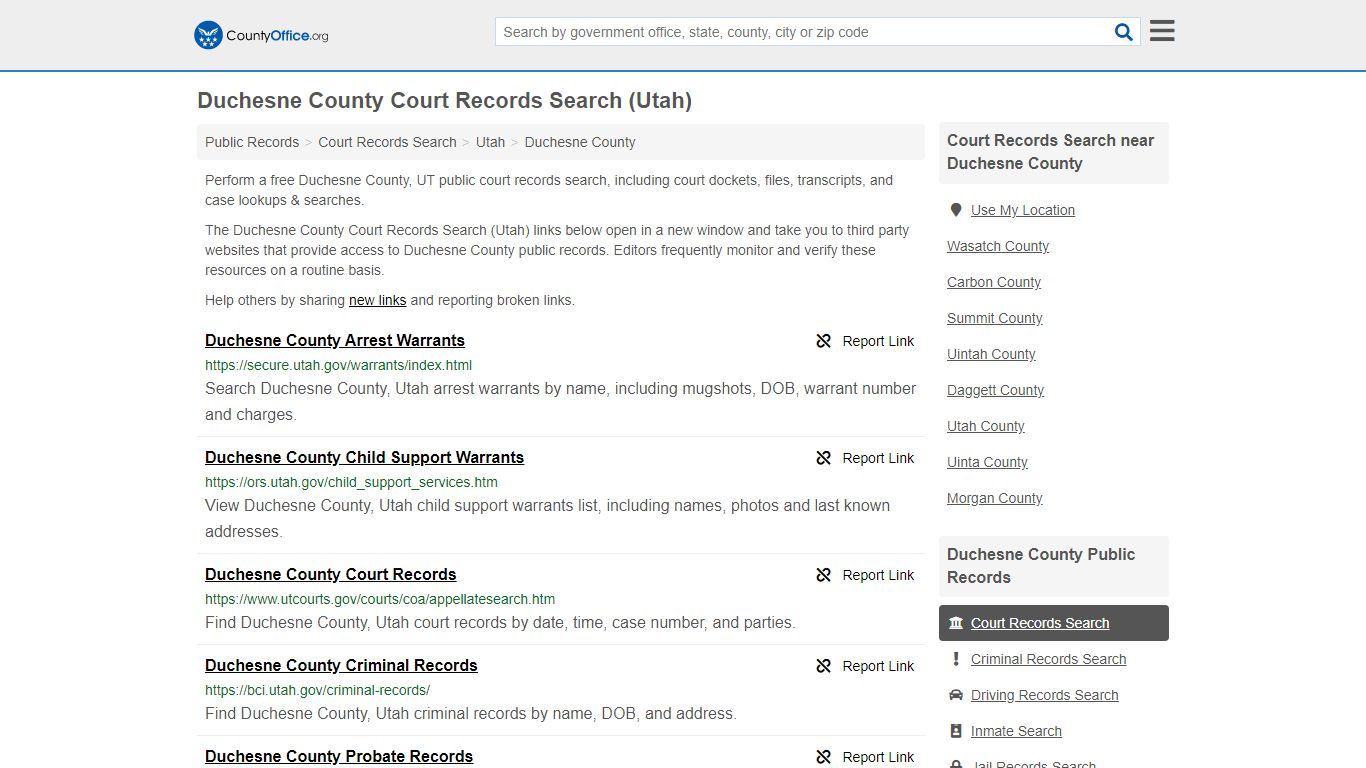 Court Records Search - Duchesne County, UT (Adoptions ...