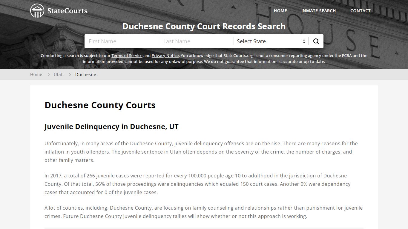 Duchesne County, UT Courts - Records & Cases - StateCourts