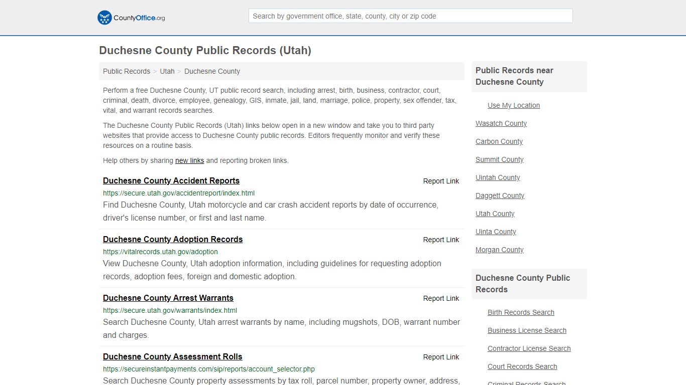 Public Records - Duchesne County, UT (Business, Criminal ...