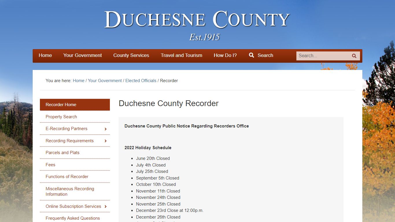 Recorder - Duchesne County Utah